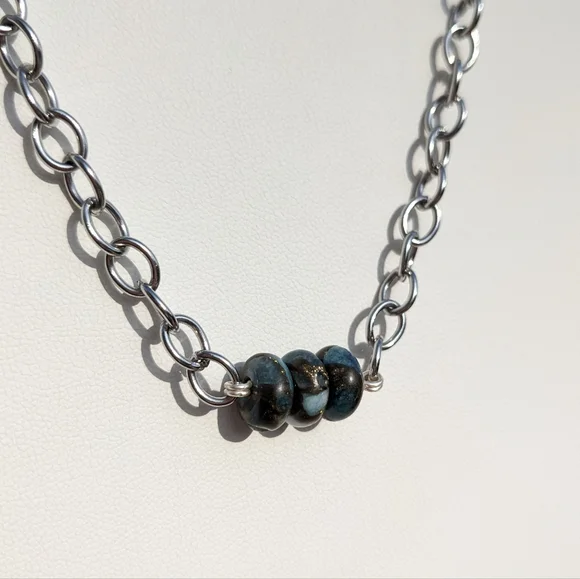 Jasper Stainless Steel Silver Chain Necklace Handmade  Crystals Grounding Unisex - Picture 6 of 13